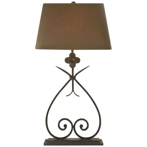 Harper Table Lamp in Natural Rust with Taupe Linen Shade by Suzanne Kasler, image 1