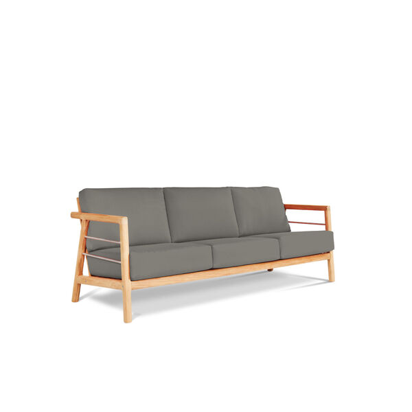 Aalto Natural Teak Deep Seating Four-Piece Outdoor Sofa Set with Sunbrella Charcoal Cushion, image 5