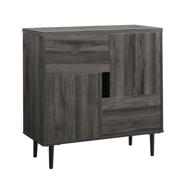 Slate Gray and Red 30-Inch Accent Cabinet, image 4