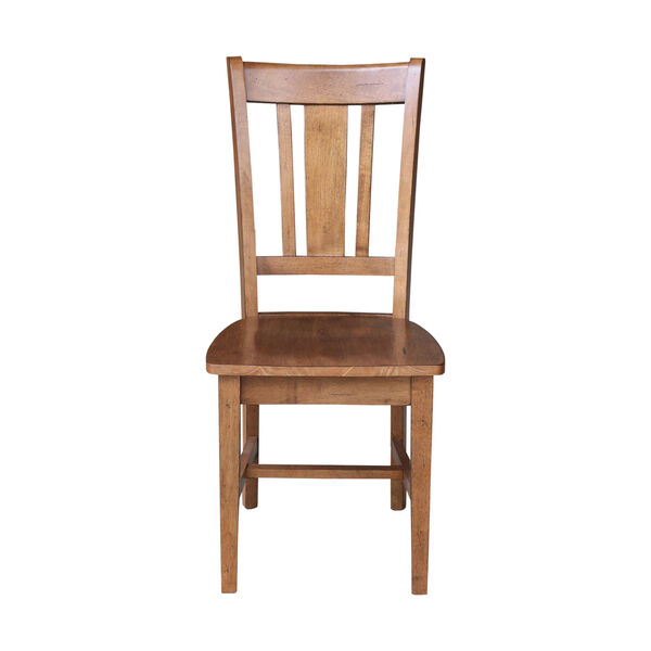 San Remo Distressed Oak Splat Back Chair, Set of 2, image 2