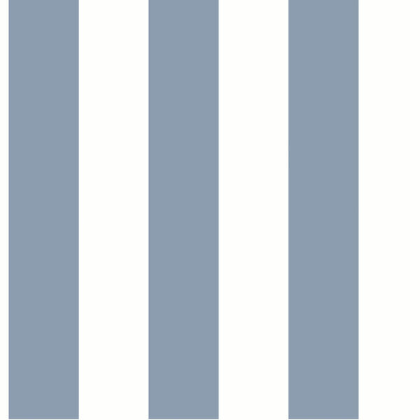 Waters Edge Blue Awning Stripe Pre Pasted Wallpaper - SAMPLE SWATCH ONLY, image 2