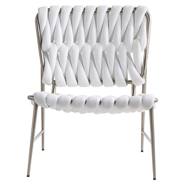 Lido White and Stainless Steel Outdoor Chair, image 3