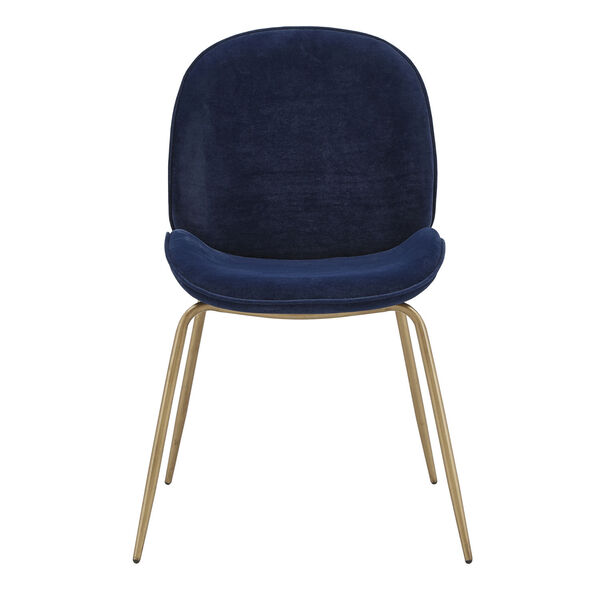 Cheryl Gold and Blue Velvet Dining Chair, Set of Two, image 2