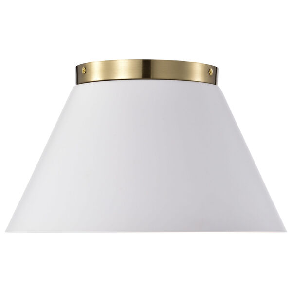 Dover White and Vintage Brass Two-Light Flush Mount, image 5
