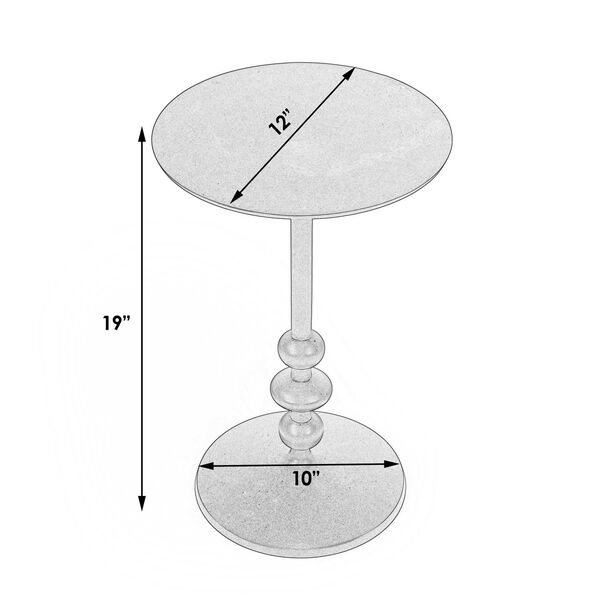 Zara Black Distressed Round Iron Pedestal End Table, image 5