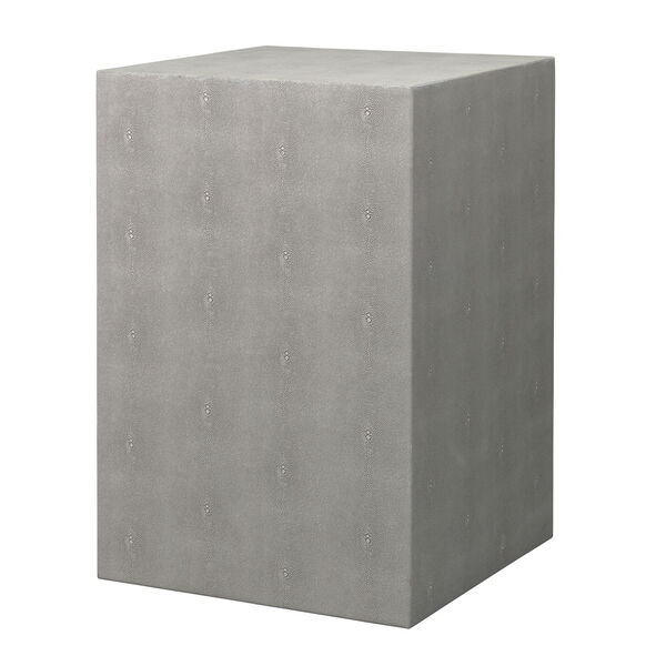 Grey Faux Shagreen Structure Square Side Table, image 1