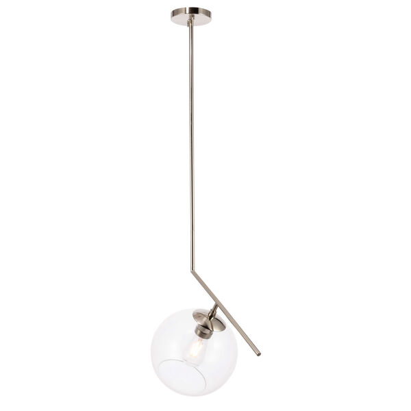 Ryland Chrome 10-Inch One-Light Pendant with Clear Glass, image 6