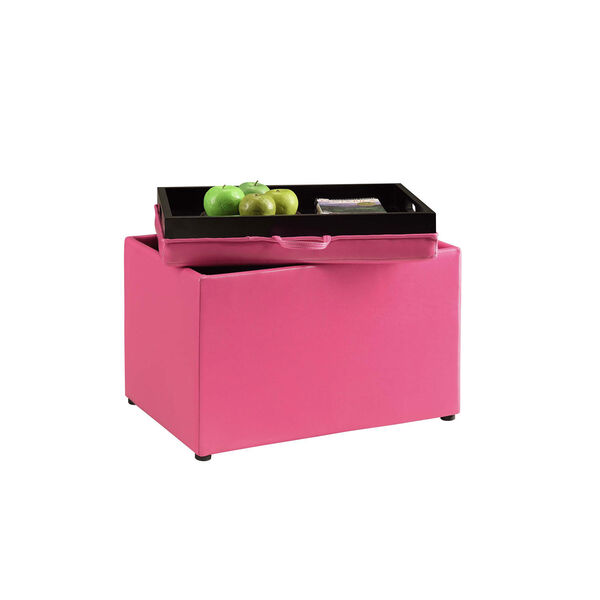 Designs4Comfort Pink Storage Ottoman, image 2
