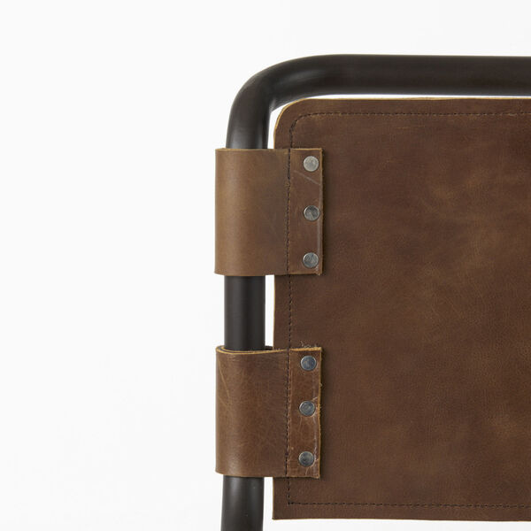 Berbick Medium Brown Leather Seat Counter Height Stool, image 6