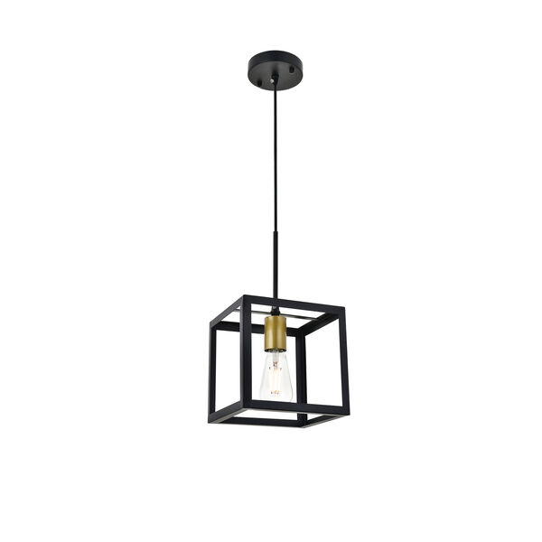 Resolute Brass and Black Eight-Inch One-Light Mini Pendant, image 4