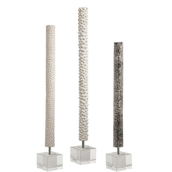 Makira Black and White Cylindrical Sculptures, Set of 3, image 2