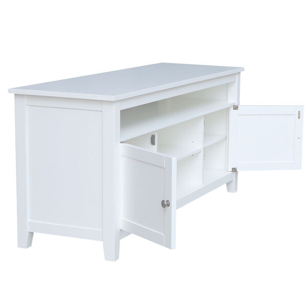 White 57-Inch TV Stand with Two Door, image 4