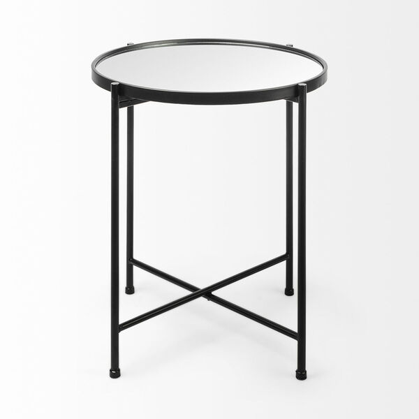 Samantha Black 24-Inch Mirror Top End Table, image 2