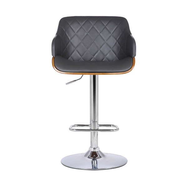 Toby Gray and Chrome 33-Inch Bar Stool, image 2