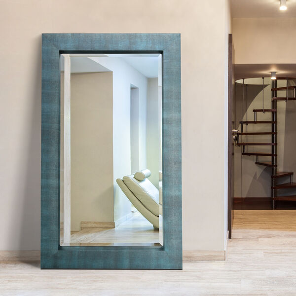 Shagreen Blue 80 x 48-Inch Beveled Floor Mirror, image 3