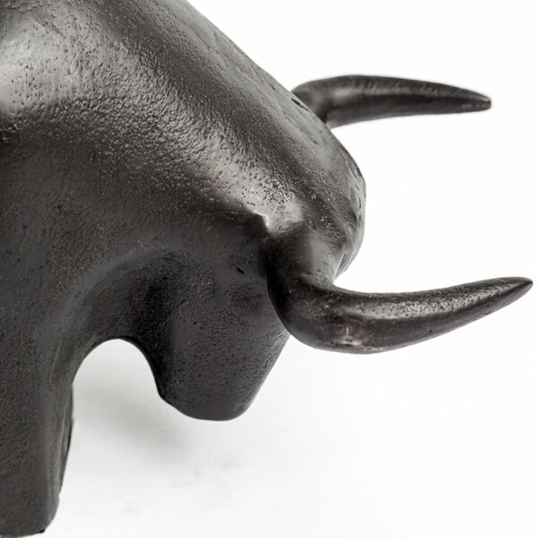Tauro II Black Cast Iron Raging Bull Figurine, image 5