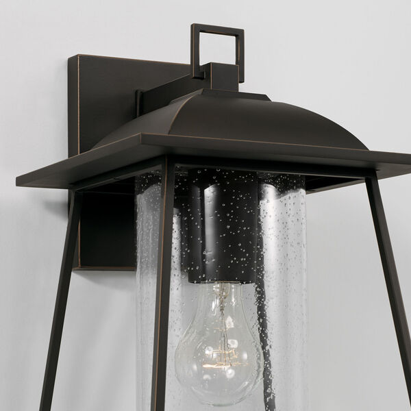 Durham Oiled Bronze Nine-Inch One-Light Outdoor Wall Lantern with Clear Seeded Glass, image 5