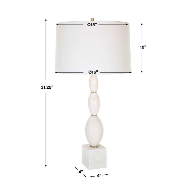 Regalia White and Brushed Brass Marble Table Lamp, image 3