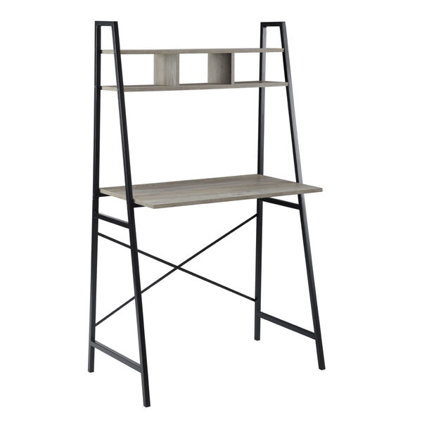 Mini Arlo Gray and Black Ladder Desk with Storage, image 4