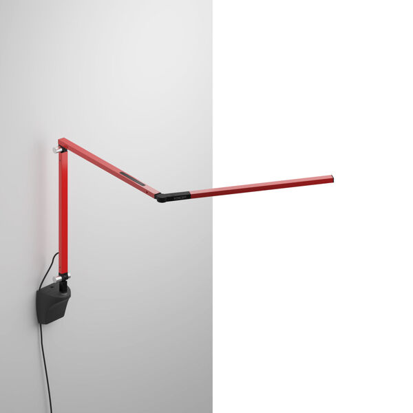 Z-Bar Red LED Mini Desk Lamp with Metallic Black Wall Mount, image 1