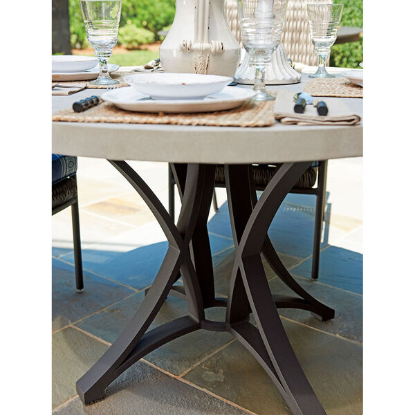 Cypress Point Ocean Terrace Aged Iron and Ivory 48 In. Dining Table with Weatherstone Top, image 3