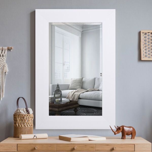 White 36-Inch Tall Framed Mirror, image 3