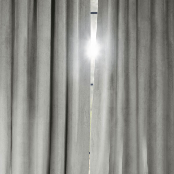 Signature Silver Grey Blackout Velvet Pole Pocket Single Panel Curtain, 50 X 120, image 7