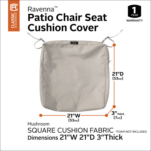 Maple Mushroom 21 In. x 21 In. Square Patio Seat Cushion Slip Cover, image 3