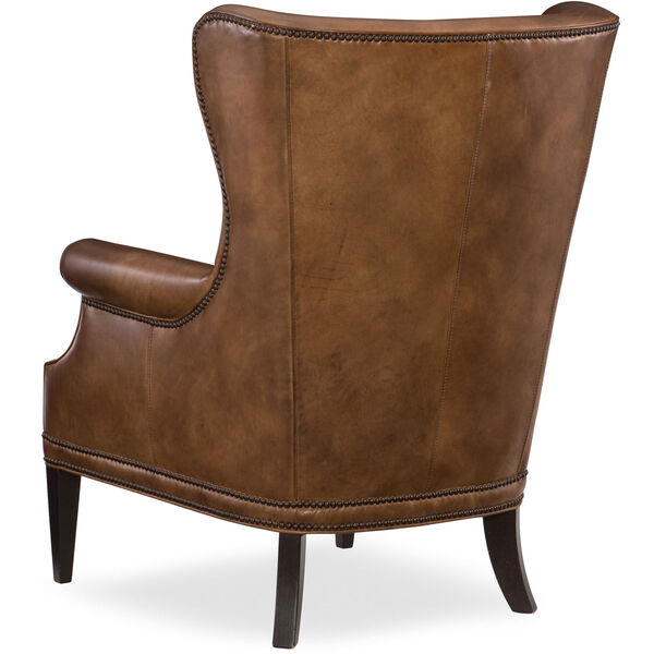 Maya Wing Brown Leather Club Chair, image 2