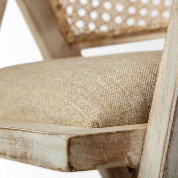 Tabitha I Blonde Wooden Frame Natural Linen Seat Dining Chair, image 6