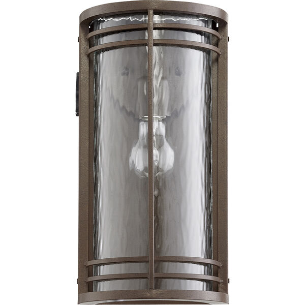 Larson Oiled Bronze and Clear Hammered Glass One-Light Outdoor Wall Sconce, image 1