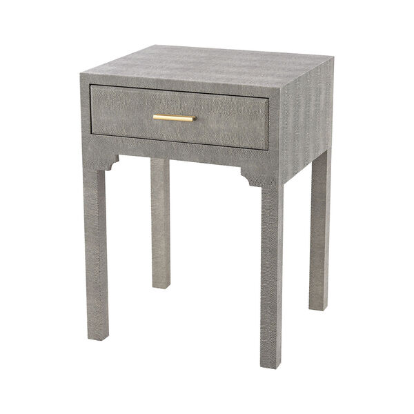 Sands Point Grey Faux Shagreen Accent Table, image 1