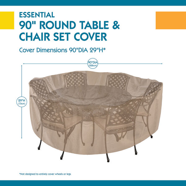 Essential Latte 90 In. Round Patio Table with Chairs Set Cover, image 3