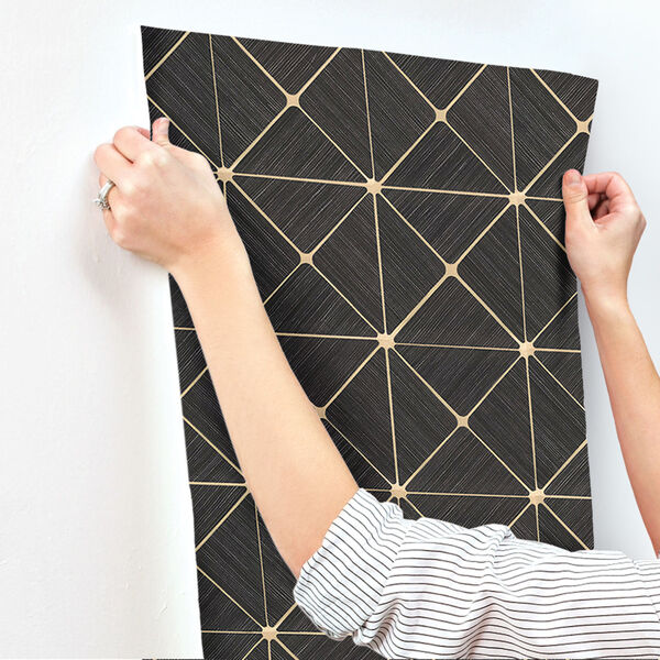 Double Diamond Black Peel and Stick Wallpaper, image 2