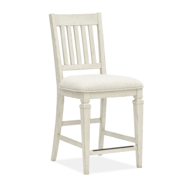 Newport White Counter Dining Chair with Upholstered Seat, image 1