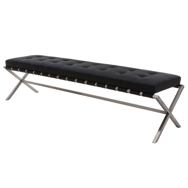 Auguste Black 59-Inch Occasional Bench, image 1