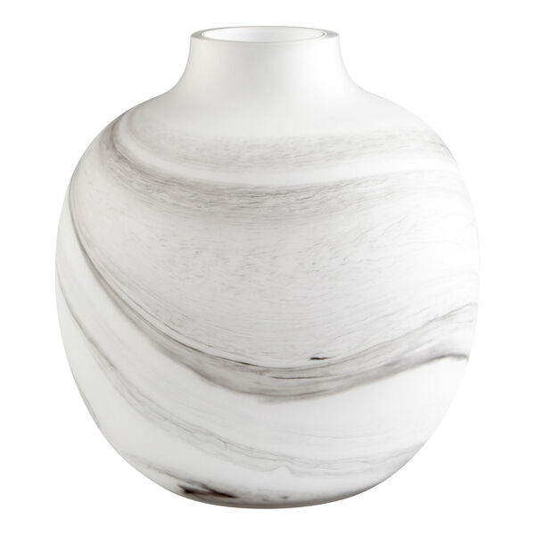 White and Black Swirl 11-Inch Moon Mist Vase, image 1