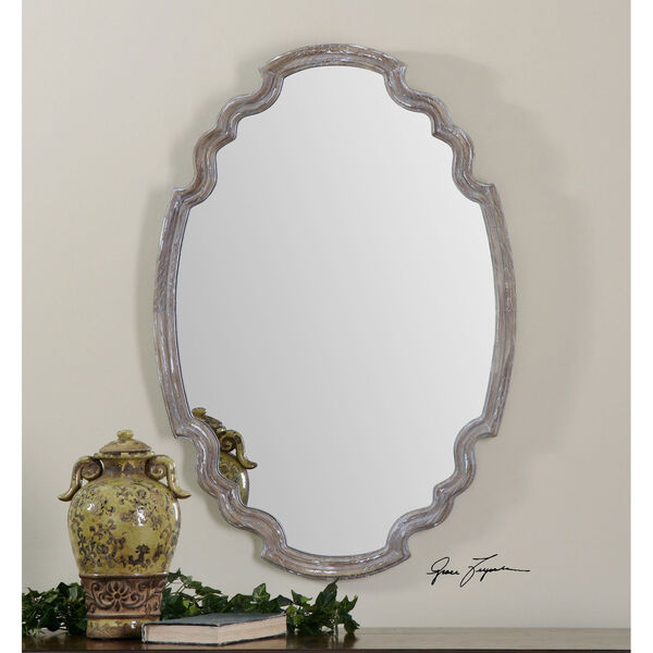 Ludovica Aged Wood 34.88-Inch Mirror, image 1