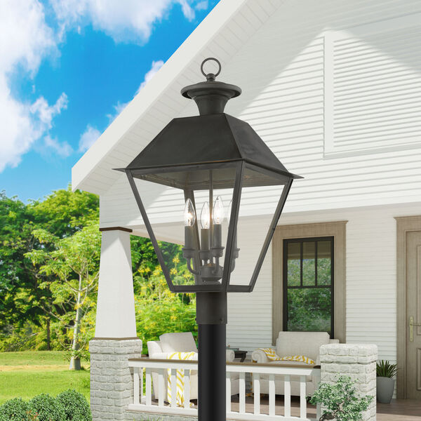 Wentworth Charcoal Four-Light Outdoor Extra Large Lantern Post, image 2