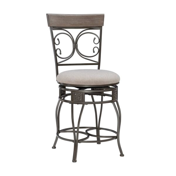 Dustin Pewter Big and Tall Counter Stool, image 1