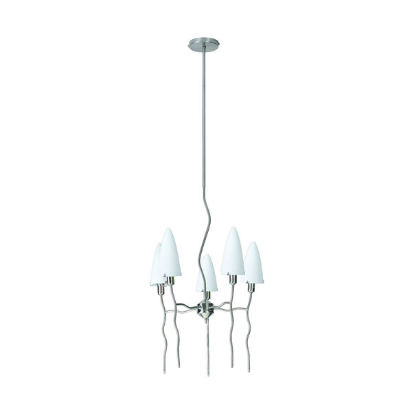 Kaub Frosted Five-Light Chandelier, image 1