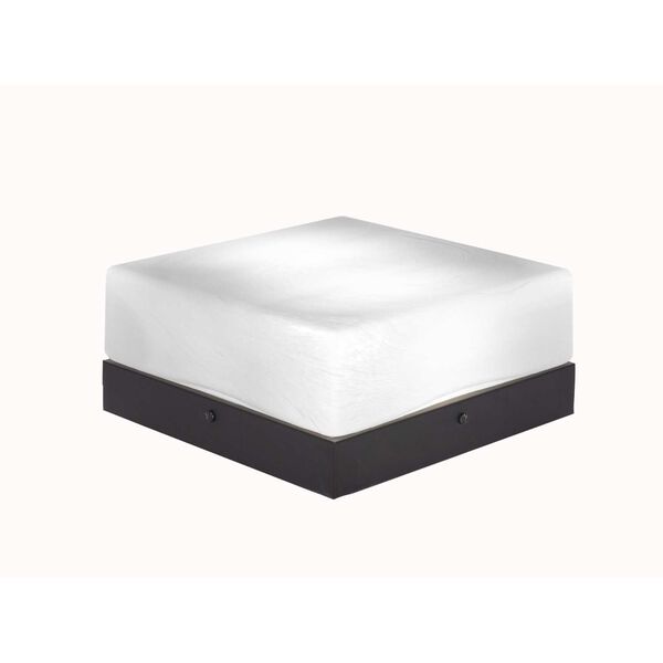 Any Matte Black Two-Light Flush Mount with White Marble Glass, image 1
