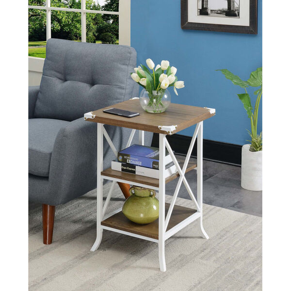 Brookline Driftwood White MDF End Table, image 3