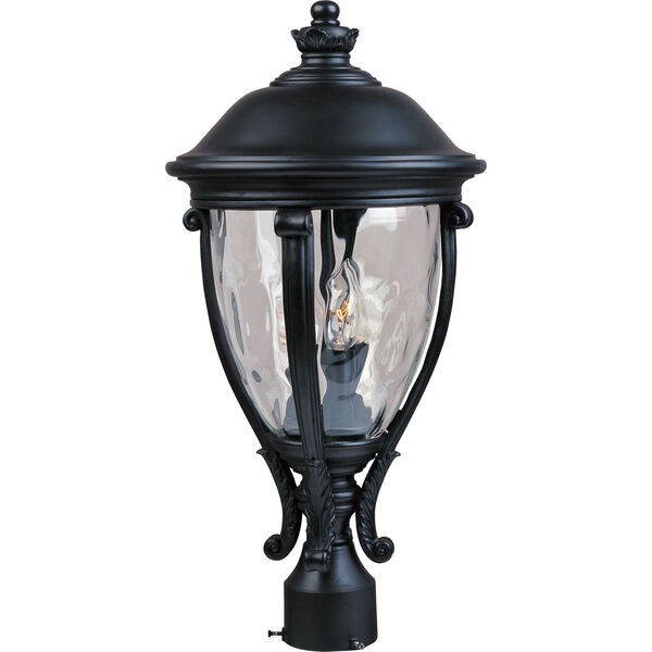 Camden Black Three-Light Outdoor Post Light with Water Glass, image 1
