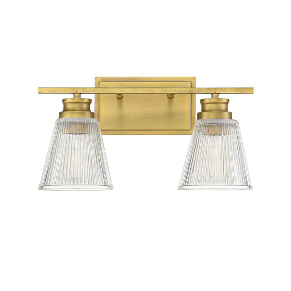 Nora Natural Brass Two-Light Bath Vanity, image 2