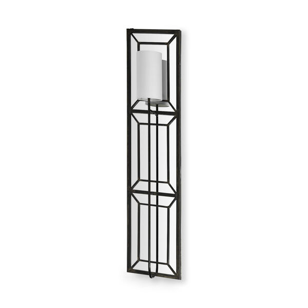 Noah Black and WHite One-Light Rectangular Wall Sconce, image 1