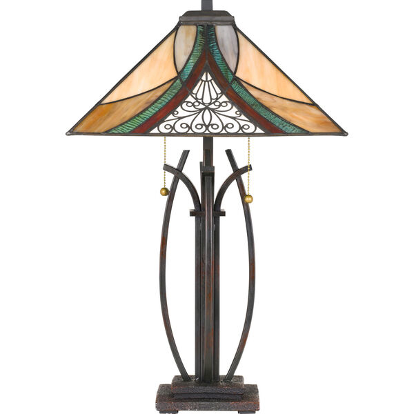 Tiffany Earth Black Two-Light Table Lamp, image 3