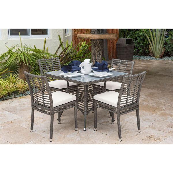 Outdoor Dining Set with Cushions, 5 Piece, image 2