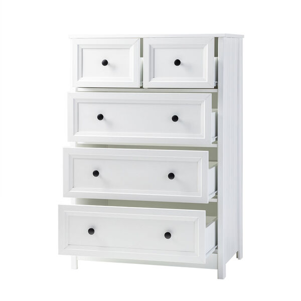 Mission White Five Drawer Oakland Chest, image 6