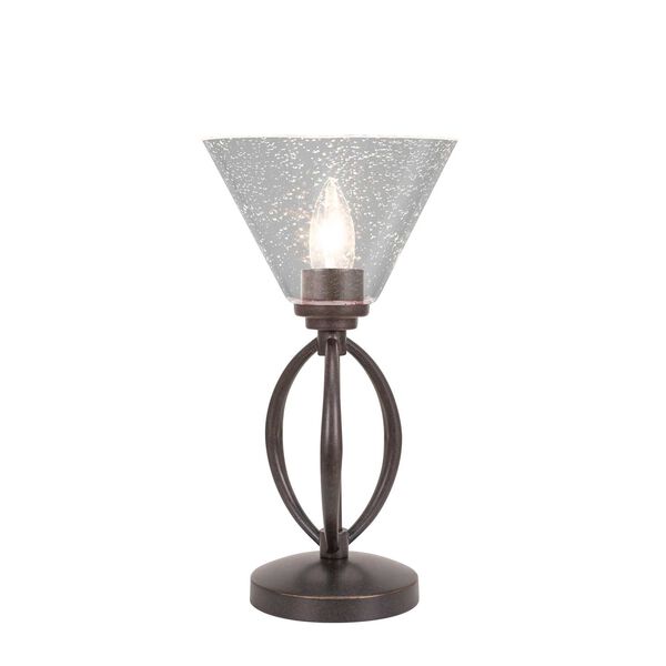 Marquise Dark Granite One-Light Table Lamp with Clear Cone Bubble Glass, image 1